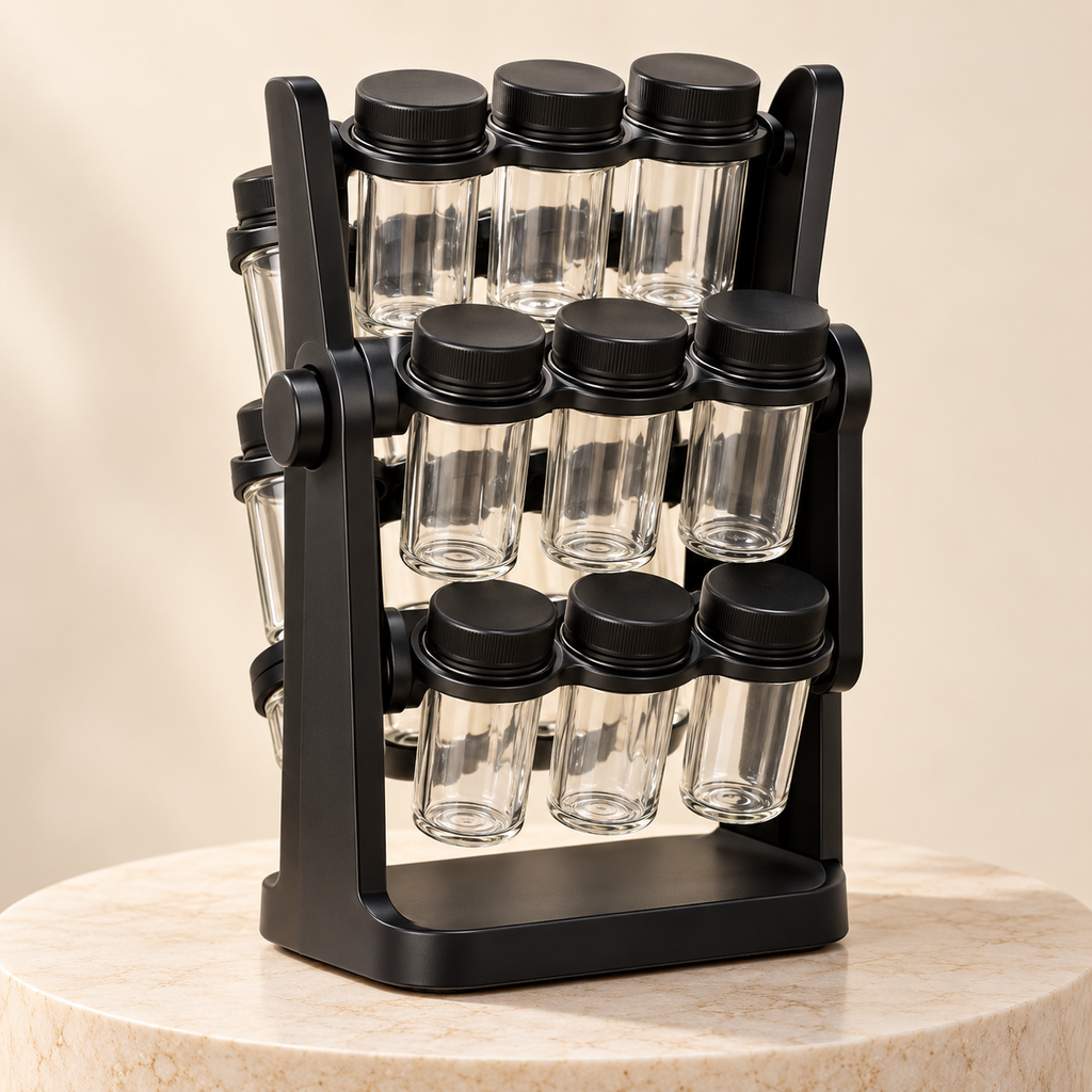 18 Compartment Rotating Spice Rack Organizer with Ferris Wheel