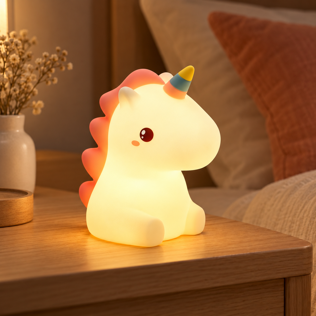 Unicorn Cute Silicone LED Night Light For Kids Children