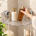Heavy Duty Corner Shelf Water Ripple Suction Cup Rack Bathroom