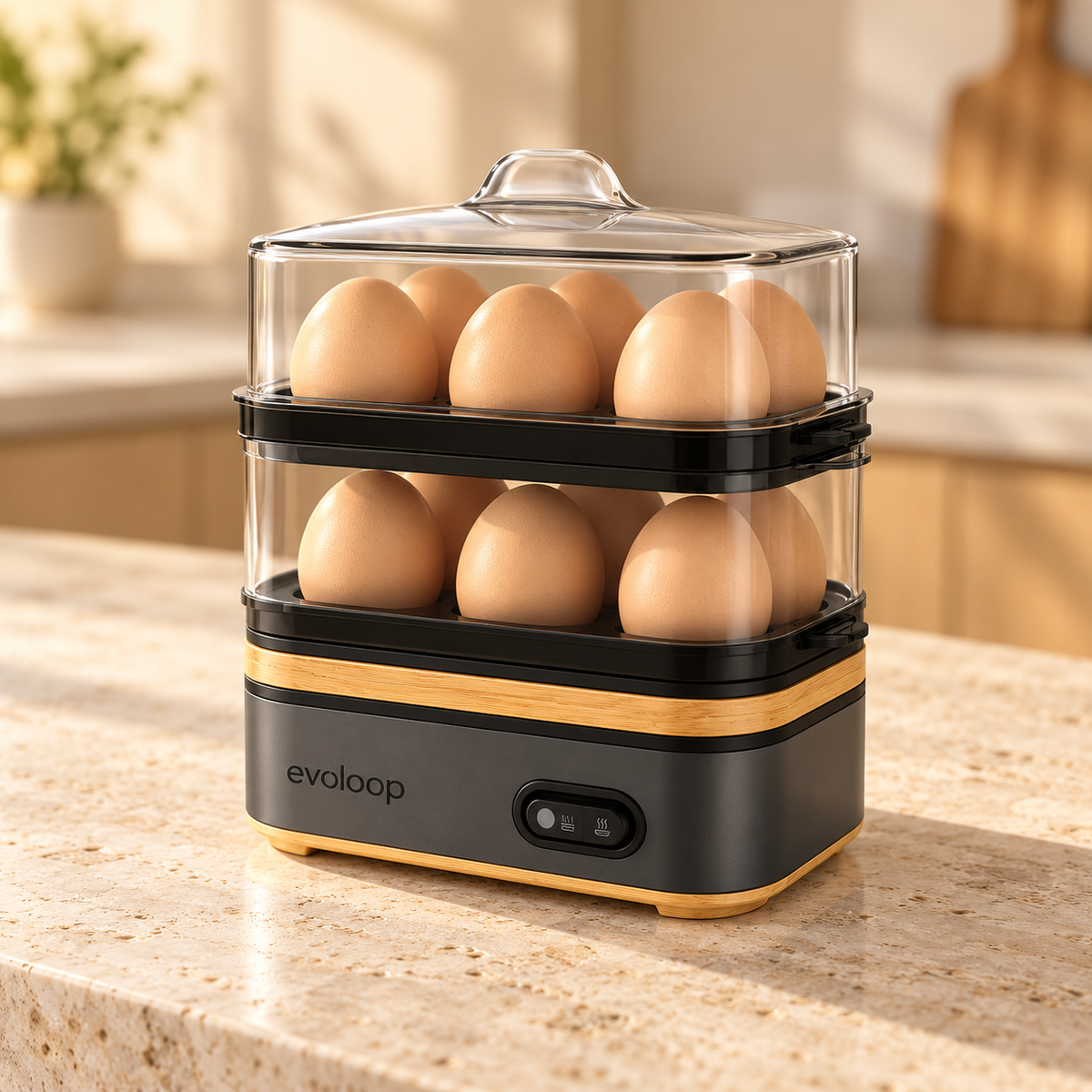 Rapid Egg Cooker 12-Egg Capacity Electric Egg Poacher for Soft/Medium