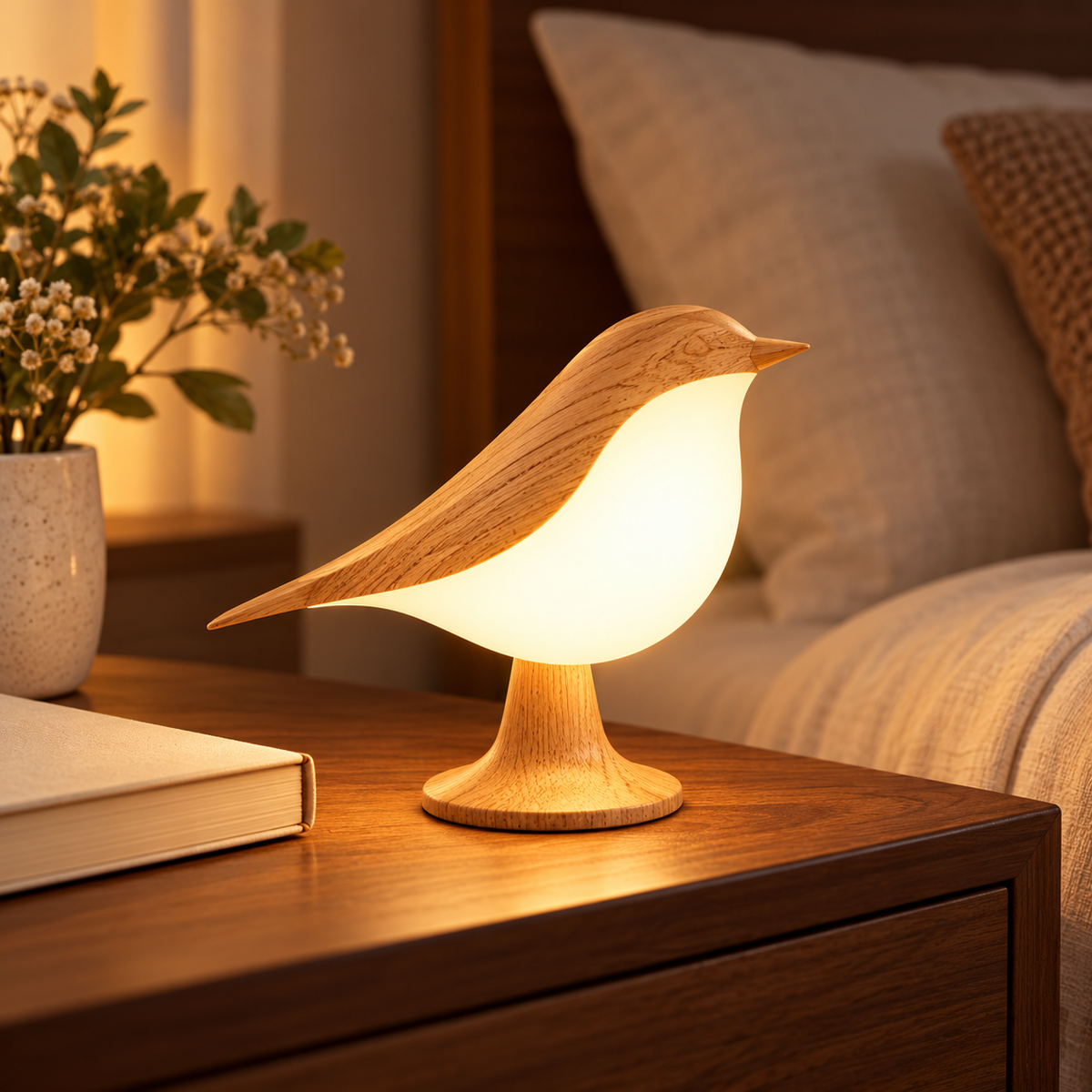 1pc LED Touch-Control Bird Lamp - Art Deco, 3-Levels Dimmable