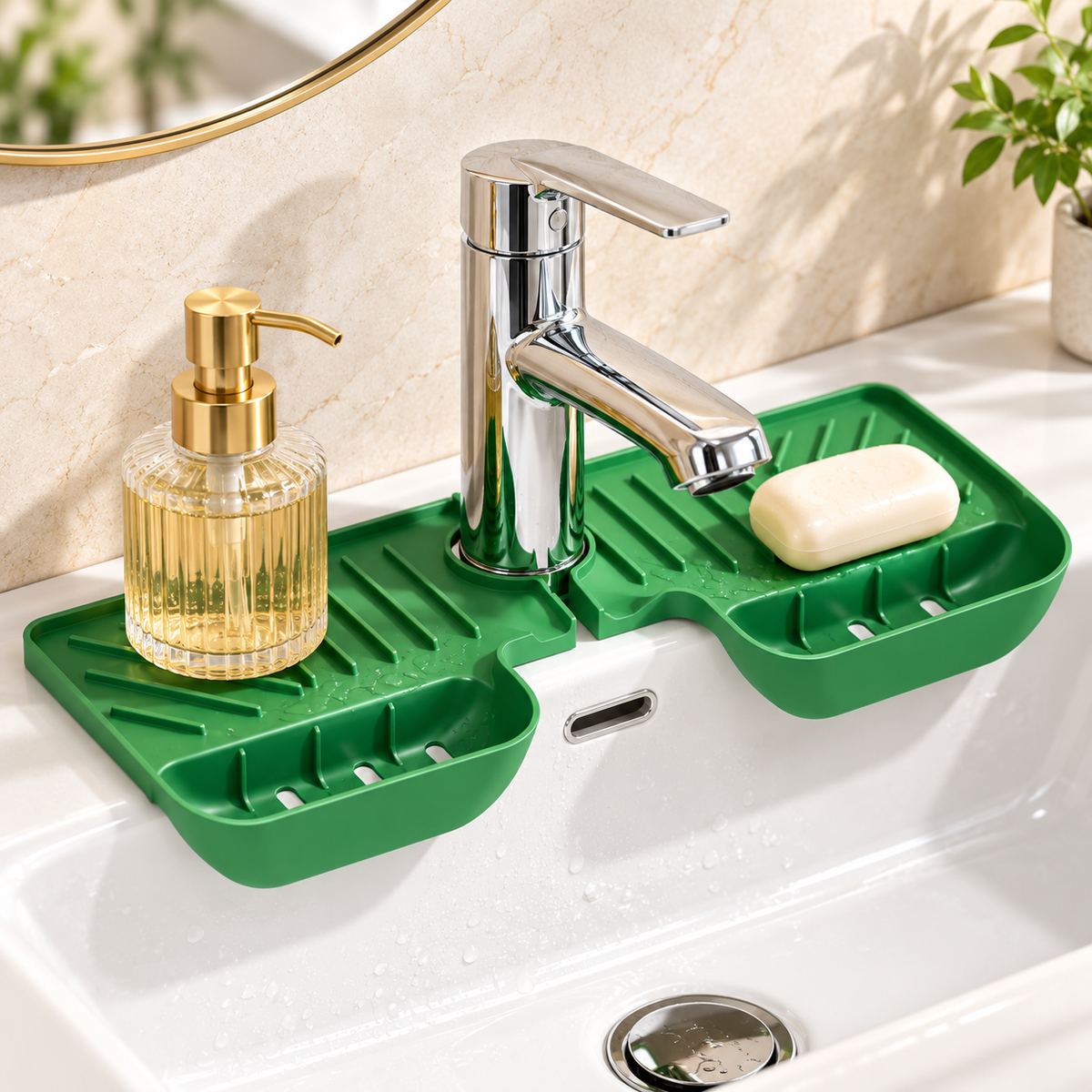 Silicone Sink Faucet Splash Catcher Kitchen Countertop Drying Pad