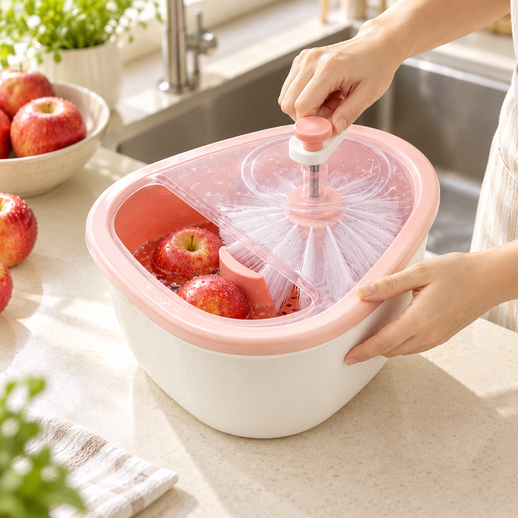 Fruit Cleaner Spinner Large Vegetable Scrubber Manual Salad