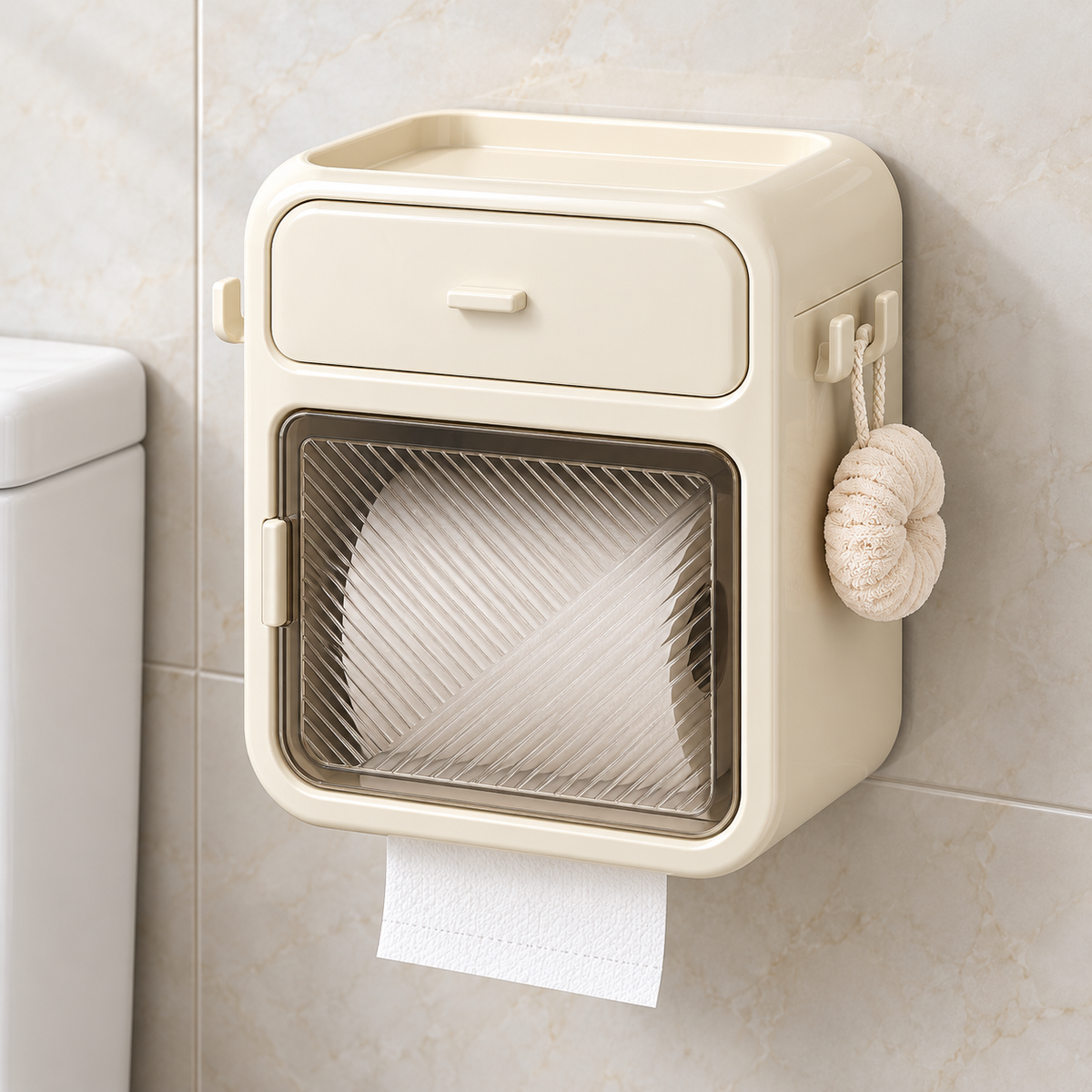 Toilet toilet carton Wall-mounted tissue box No punching Waterproof