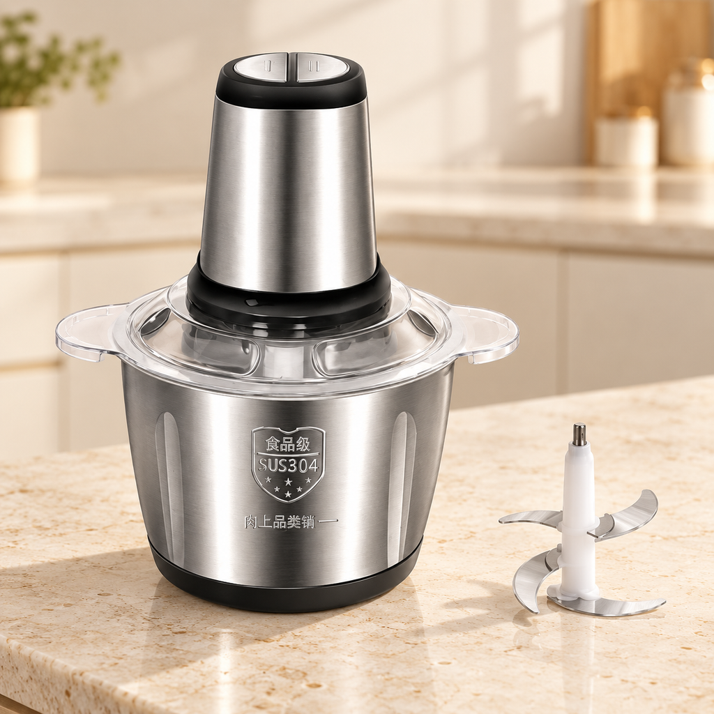 Stainless Steel Electric Meat Grinder, Food Processor Chopper